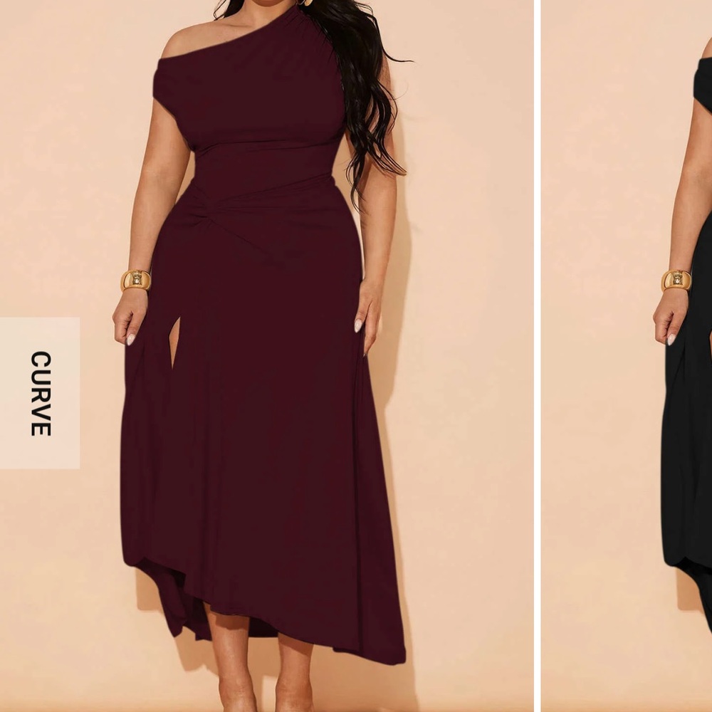 Asymmetrical Sleeveless Ruched Midi Dress